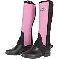 Los mejores  - Covalliero Niños Kinde rmini Chaps Lilli tamaño de tendón- Black-Rosa- 128